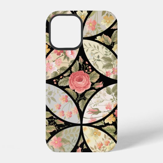 seamless patchwork floral pattern iPhoneケース (裏面)