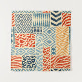 Seamless patchwork pattern. A collection of hand-d タペストリー (正面)