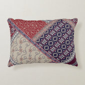 Seamless patchwork pattern on navy patchwork, abst アクセントクッション (正面)