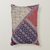 Seamless patchwork pattern on navy patchwork, abst アクセントクッション (正面(垂直))