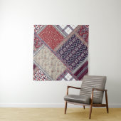 Seamless patchwork pattern on navy patchwork, abst タペストリー (インサイチュ)