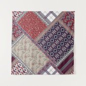Seamless patchwork pattern on navy patchwork, abst タペストリー (正面)