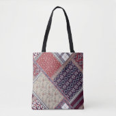 Seamless patchwork pattern on navy patchwork, abst トートバッグ (正面)
