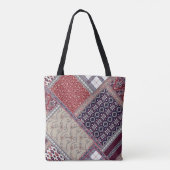 Seamless patchwork pattern on navy patchwork, abst トートバッグ (裏面)