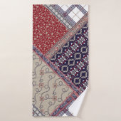 Seamless patchwork pattern on navy patchwork, abst バスタオル (バスタオル)