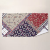 Seamless patchwork pattern on navy patchwork, abst バスタオル (バスタオル)