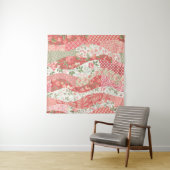 seamless patchwork pattern with roses タペストリー (インサイチュ(横))
