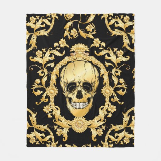 Seamless pattern, background In baroque, rococo, v フリースブランケット (正面)