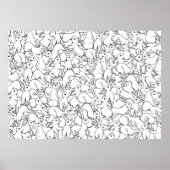 Seamless pattern, background with cute rabbits, ha ポスター (正面)