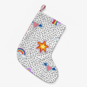 Seamless pattern background with patch cartoon sta スモールクリスマスストッキング (正面 (吊り時))
