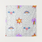 Seamless pattern background with patch cartoon sta タペストリー (正面)