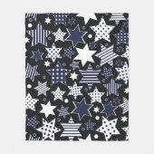 Seamless pattern background with stylized starspat フリースブランケット (正面)