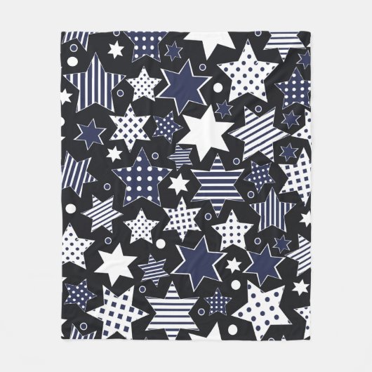 Seamless pattern background with stylized starspat フリースブランケット (正面)
