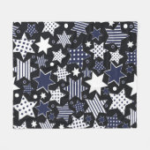 Seamless pattern background with stylized starspat フリースブランケット (正面(横))