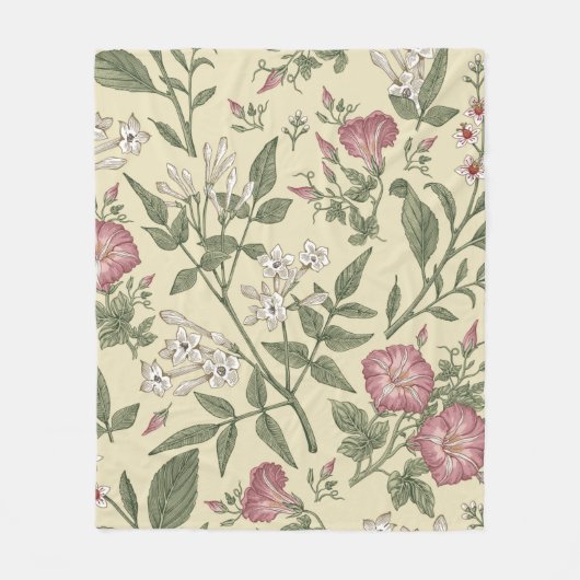 Seamless pattern. Beautiful fabric blooming realis フリースブランケット (正面)