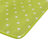 Seamless pattern  bright lime polka dot pattern カッティングボード (角)