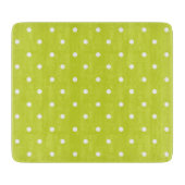 Seamless pattern  bright lime polka dot pattern カッティングボード (正面)