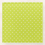 Seamless pattern  bright lime polka dot pattern ガラスコースター (正面)