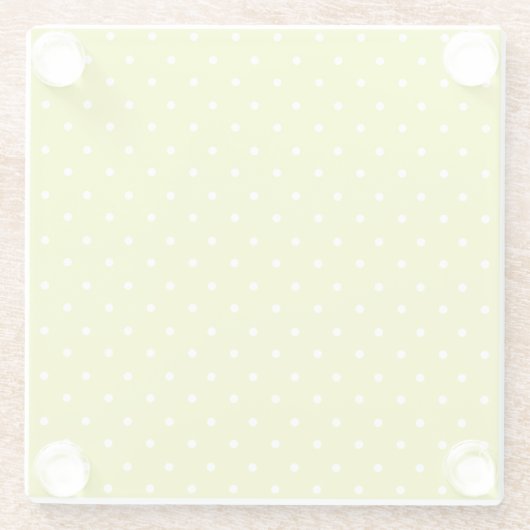 Seamless pattern  bright lime polka dot pattern ガラスコースター (裏面)
