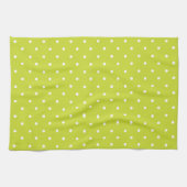 Seamless pattern  bright lime polka dot pattern キッチンタオル (横)