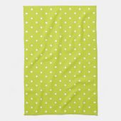 Seamless pattern  bright lime polka dot pattern キッチンタオル (縦)