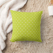 Seamless pattern  bright lime polka dot pattern クッション (ブランケット)