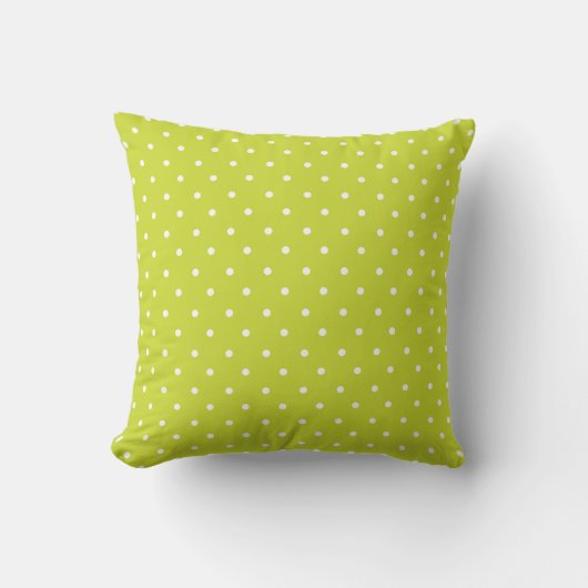 Seamless pattern  bright lime polka dot pattern クッション (正面)
