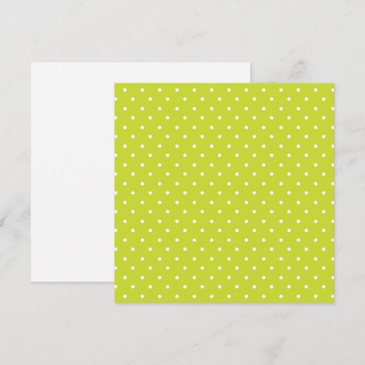 Seamless pattern  bright lime polka dot pattern サンキューカード (正面/裏面)