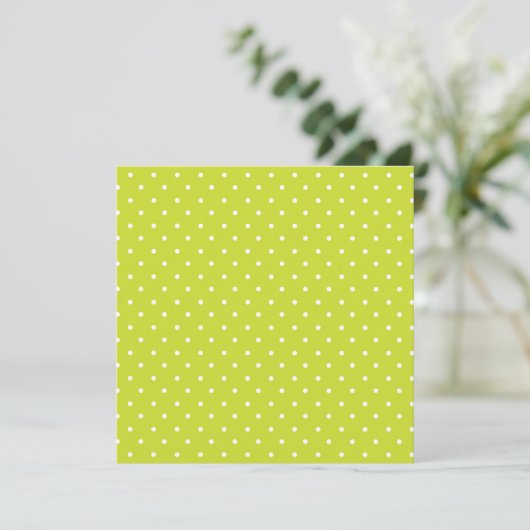 Seamless pattern  bright lime polka dot pattern サンキューカード (スタンド正面)