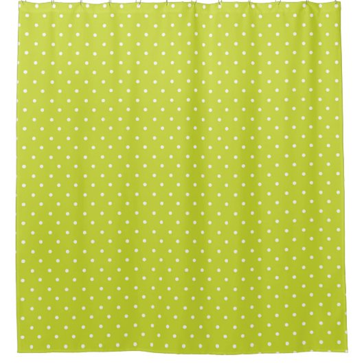 Seamless pattern  bright lime polka dot pattern シャワーカーテン (正面)