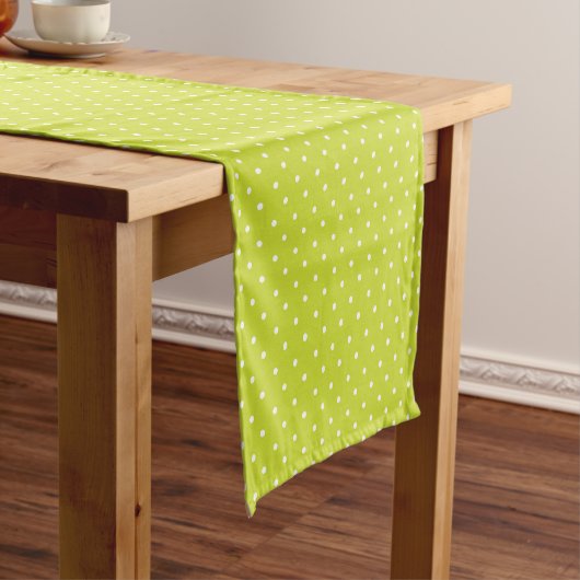 Seamless pattern  bright lime polka dot pattern ショートテーブルランナー (インサイチュ)
