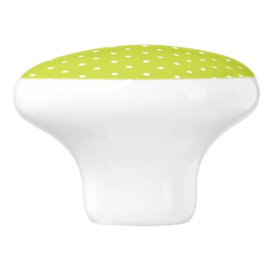 Seamless pattern  bright lime polka dot pattern セラミックノブ (側面)