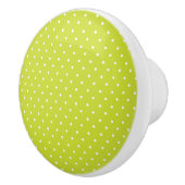 Seamless pattern  bright lime polka dot pattern セラミックノブ (右)