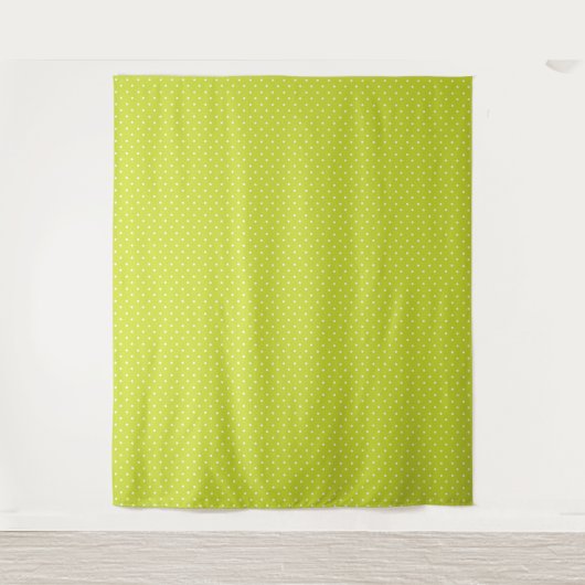 Seamless pattern  bright lime polka dot pattern タペストリー (正面)