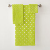 Seamless pattern  bright lime polka dot pattern バスタオルセット (インサイチュ)