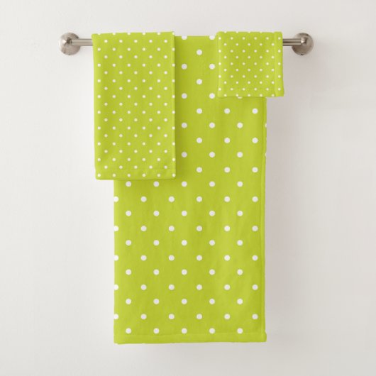 Seamless pattern  bright lime polka dot pattern バスタオルセット (インサイチュ)