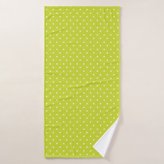 Seamless pattern  bright lime polka dot pattern バスタオルセット (バスタオル)