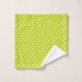 Seamless pattern  bright lime polka dot pattern バスタオルセット (ウォッシュタオル)
