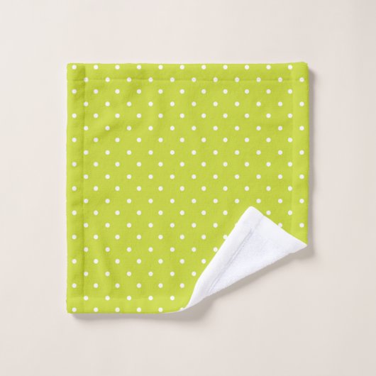 Seamless pattern  bright lime polka dot pattern バスタオルセット (ウォッシュタオル)