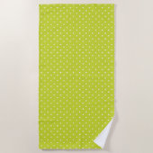 Seamless pattern  bright lime polka dot pattern ビーチタオル (正面)