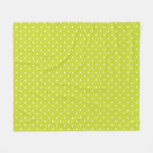 Seamless pattern  bright lime polka dot pattern フリースブランケット (正面(横))
