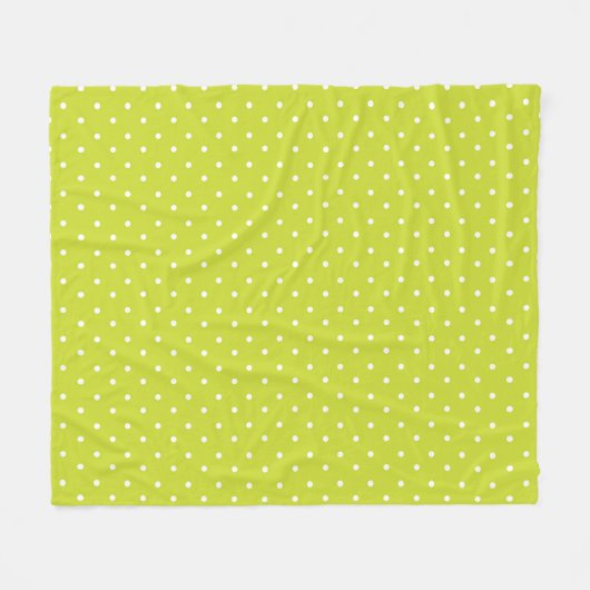 Seamless pattern  bright lime polka dot pattern フリースブランケット (正面(横))