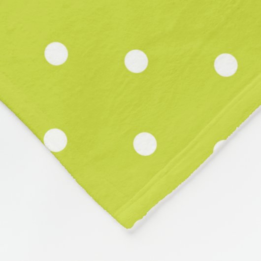 Seamless pattern  bright lime polka dot pattern フリースブランケット (角)