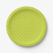 Seamless pattern  bright lime polka dot pattern ペーパープレート (正面)