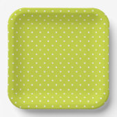 Seamless pattern  bright lime polka dot pattern ペーパープレート (正面)