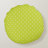 Seamless pattern  bright lime polka dot pattern ラウンドクッション (裏面)