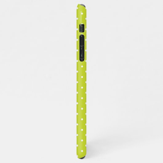 Seamless pattern  bright lime polka dot pattern iPhoneケース (左側)