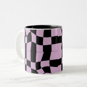 Seamless pattern checkered square pattern. ツートーンマグカップ (正面左)