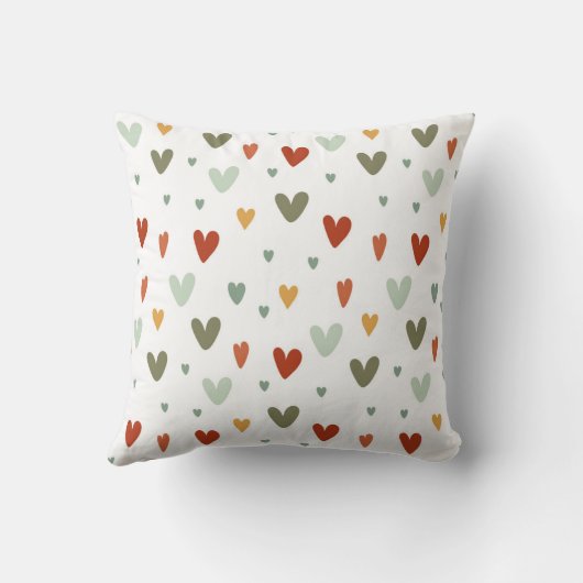 Seamless pattern colorful pastel hearts クッション (裏面)