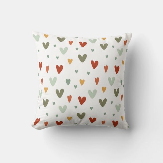 Seamless pattern colorful pastel hearts クッション (正面)